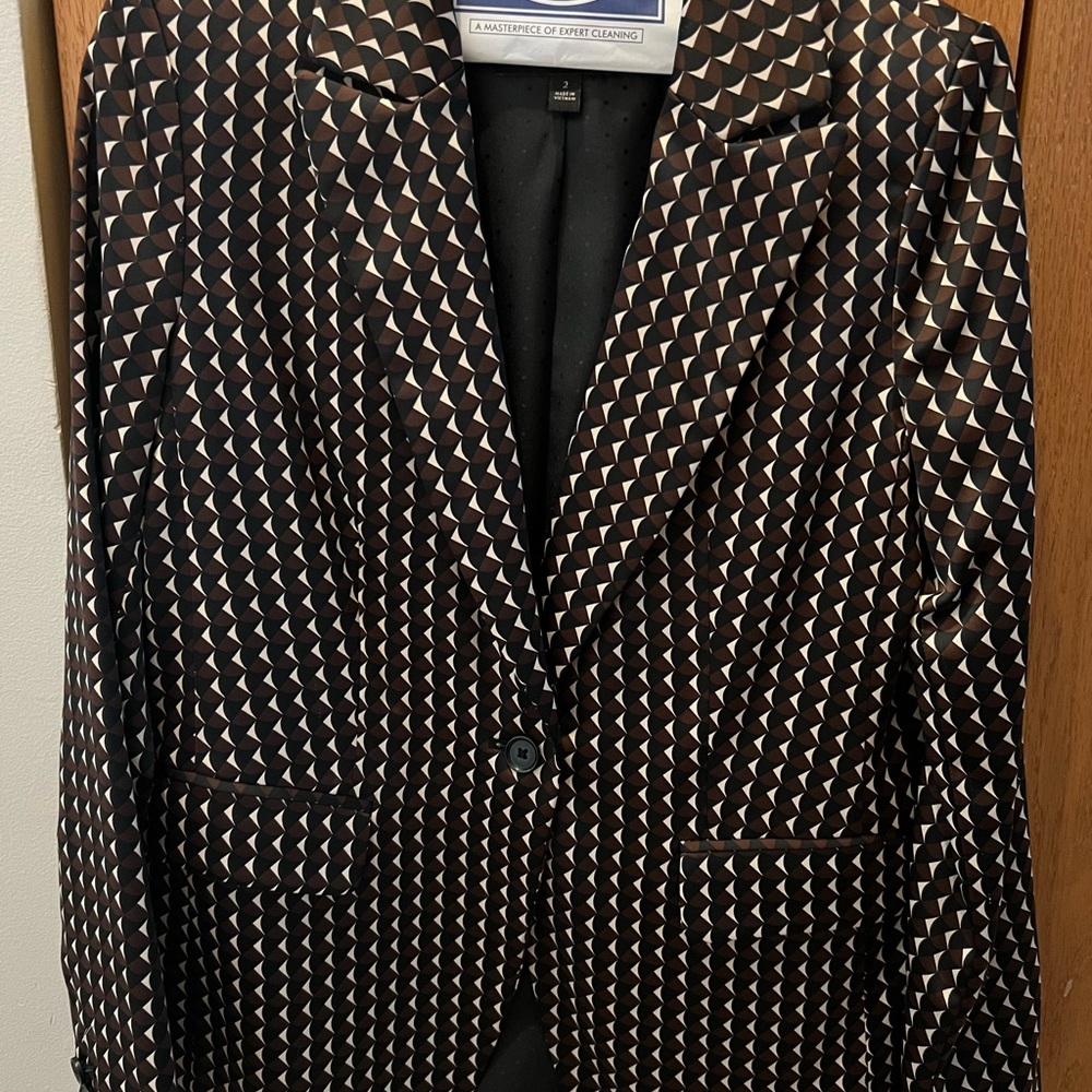 Banana Republic Satin Geometric Patterned Blazer